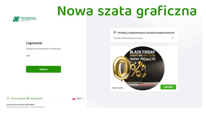 Nowa szata graficzna strony logowania w bankowości internetowej EBP